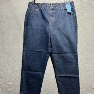 NWT 16W Plus Relativity Modern Straight Leg Jeans Dark Antique Wash